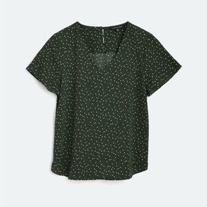 41 Hawthorn Sz Small Dark Green Speckled Blouse